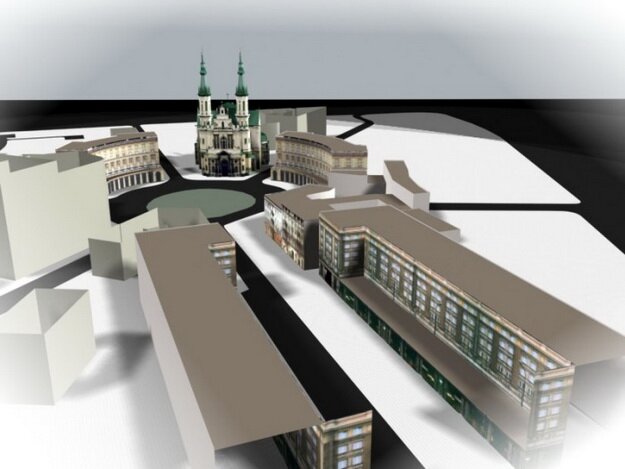Plac Zbawiciela - trójwymiarowy model